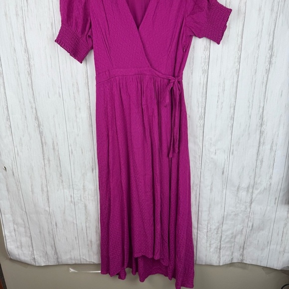 Anthropologie Maeve Magenta Wrap Dress US Small - Picture 2 of 9